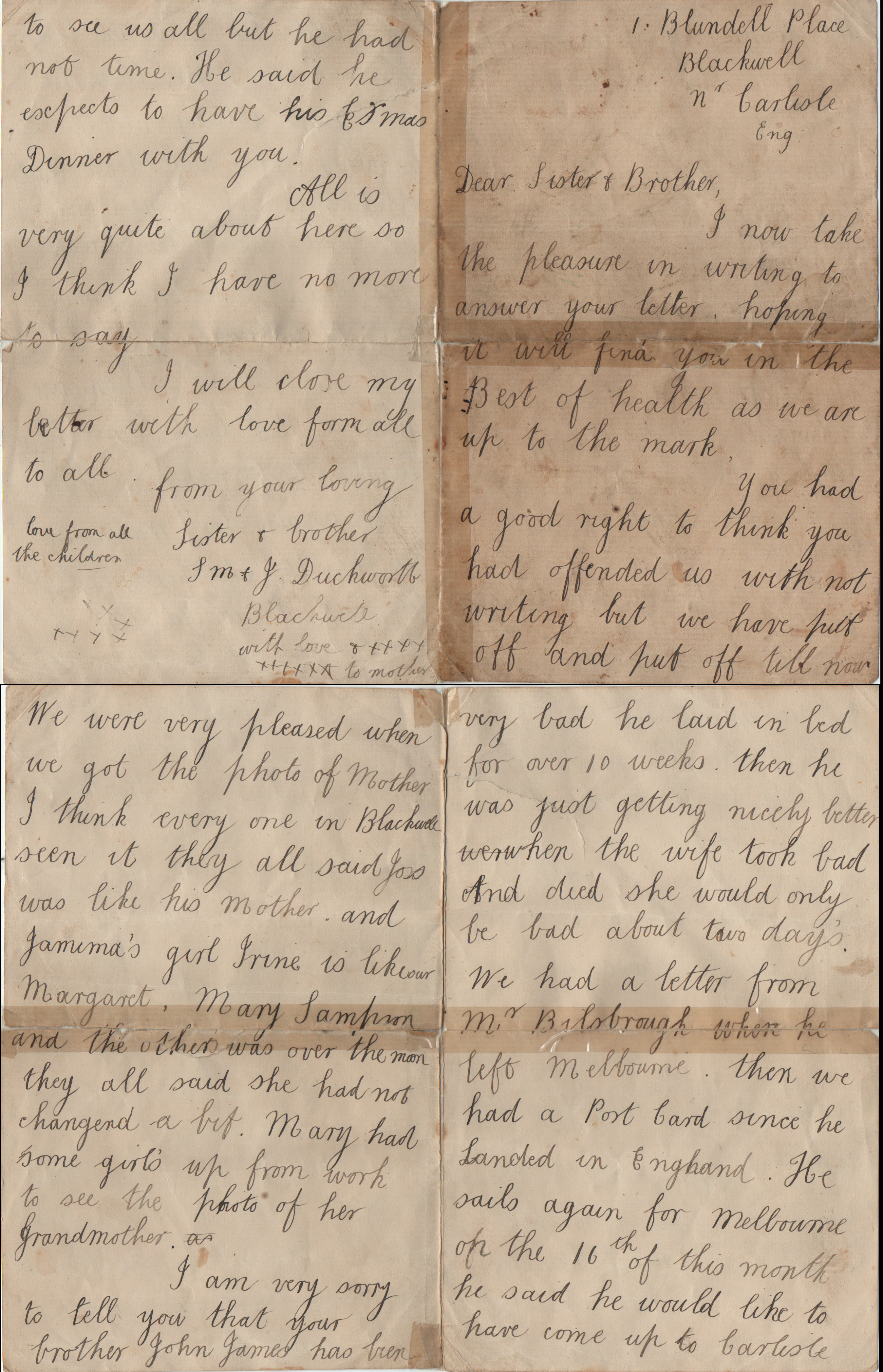 The Blackwell Letter