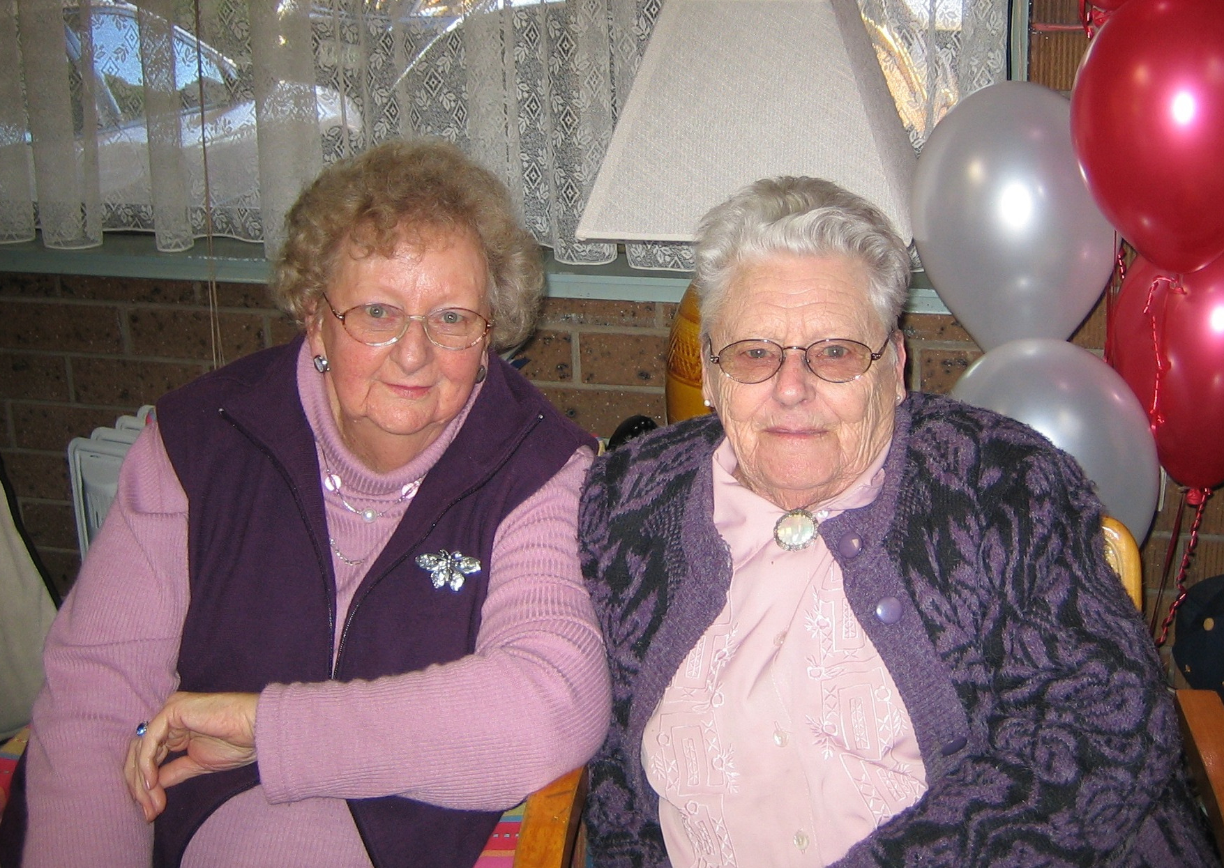 Dot and Bobbie at Bill's 80th Birthday in 2005