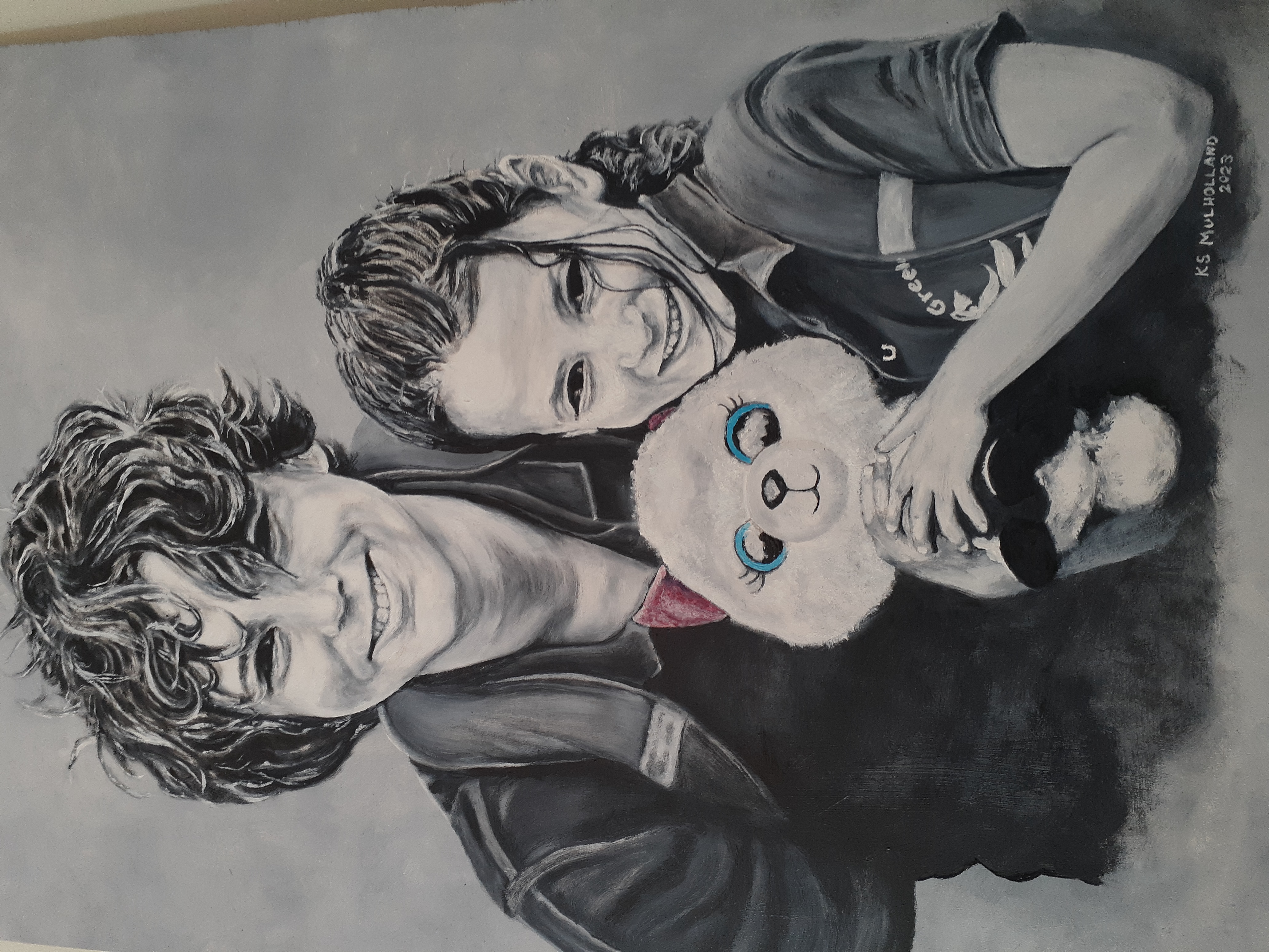 painting of my grandchildren: Josh & Ella